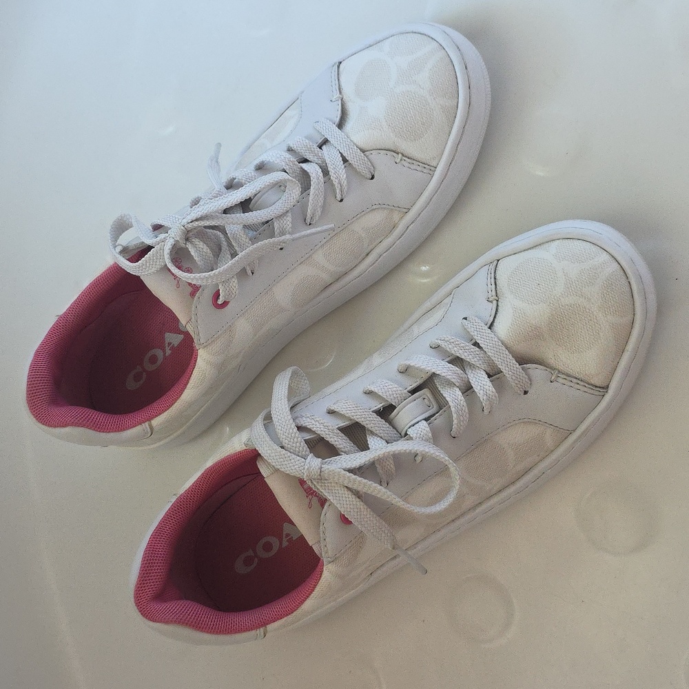 Coach White and Pink Women's Sneakers